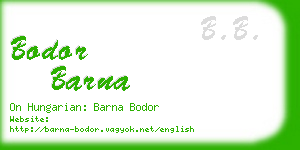 bodor barna business card